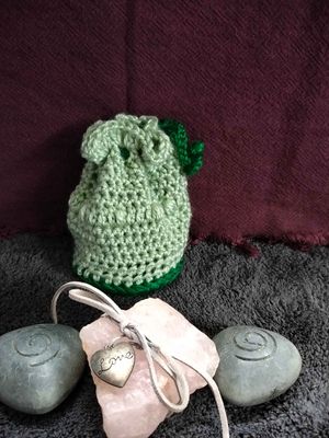 Green/Mint Drawstring Pouch Medium