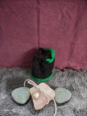 Black/Green Drawstring Pouch Medium