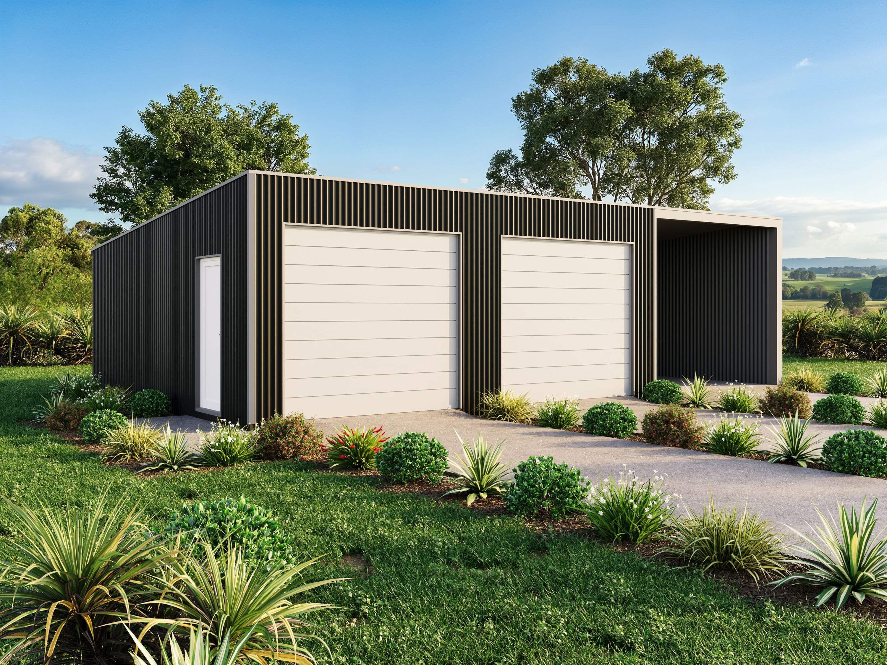 Three bay rural shed by Ultra Built Sheds, Waikato.