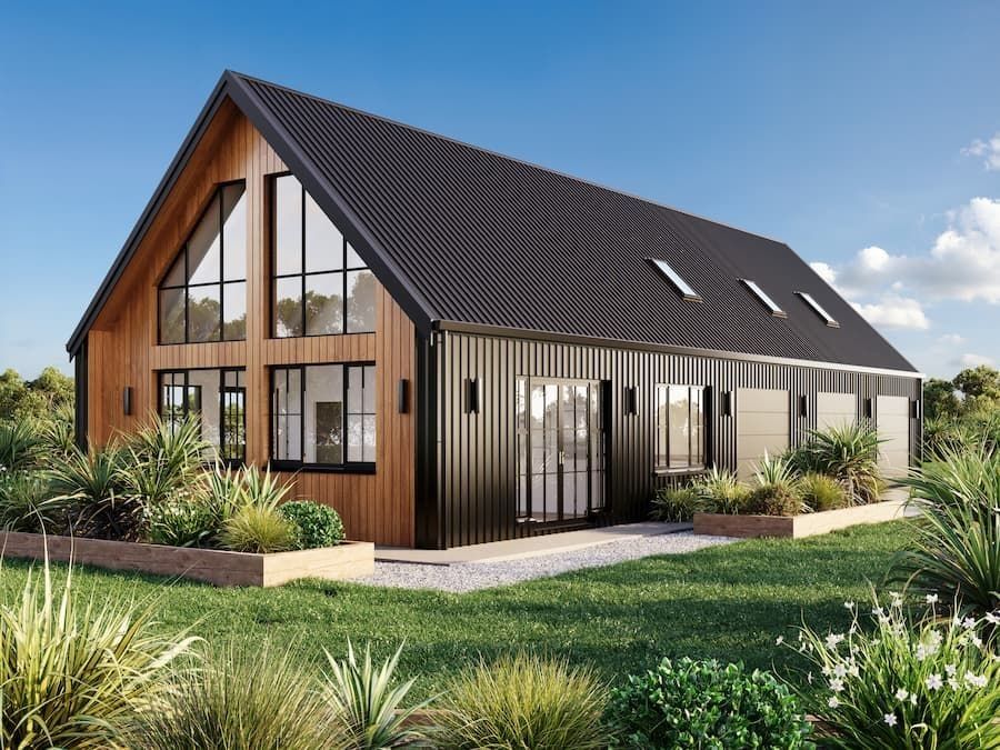 3D render of modern shed house