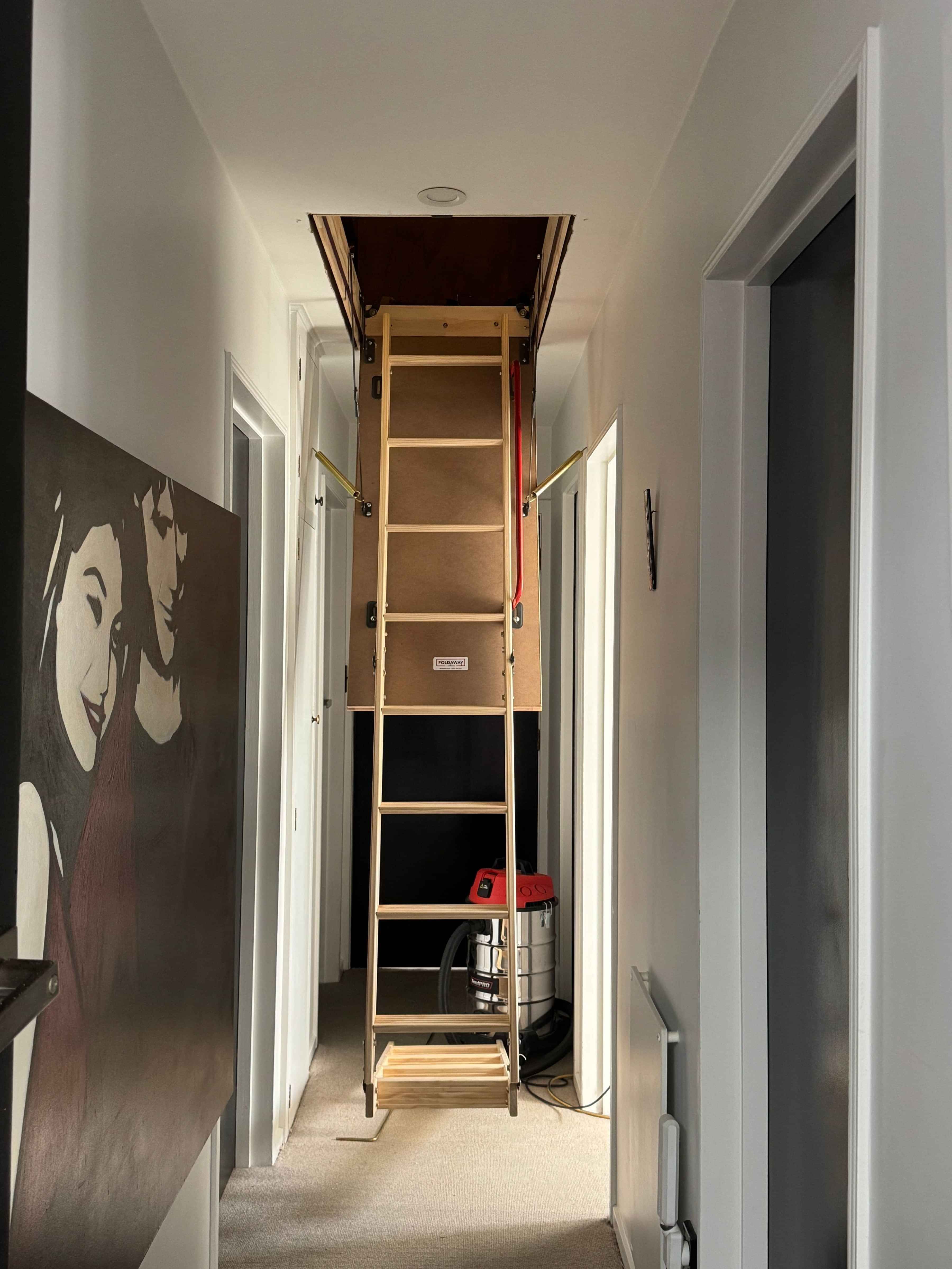 merivale attic stair timber install