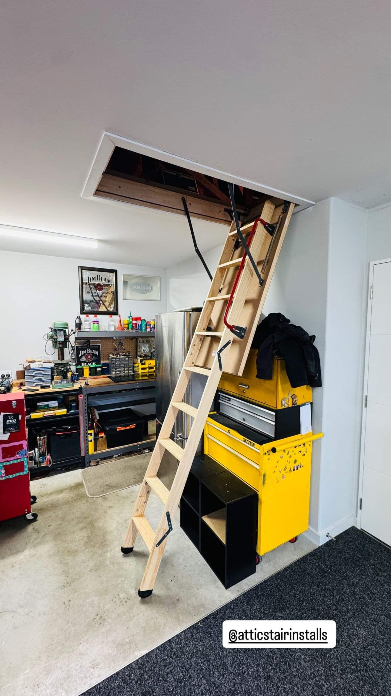 Sellwood timber attic stair installed for roof space access
