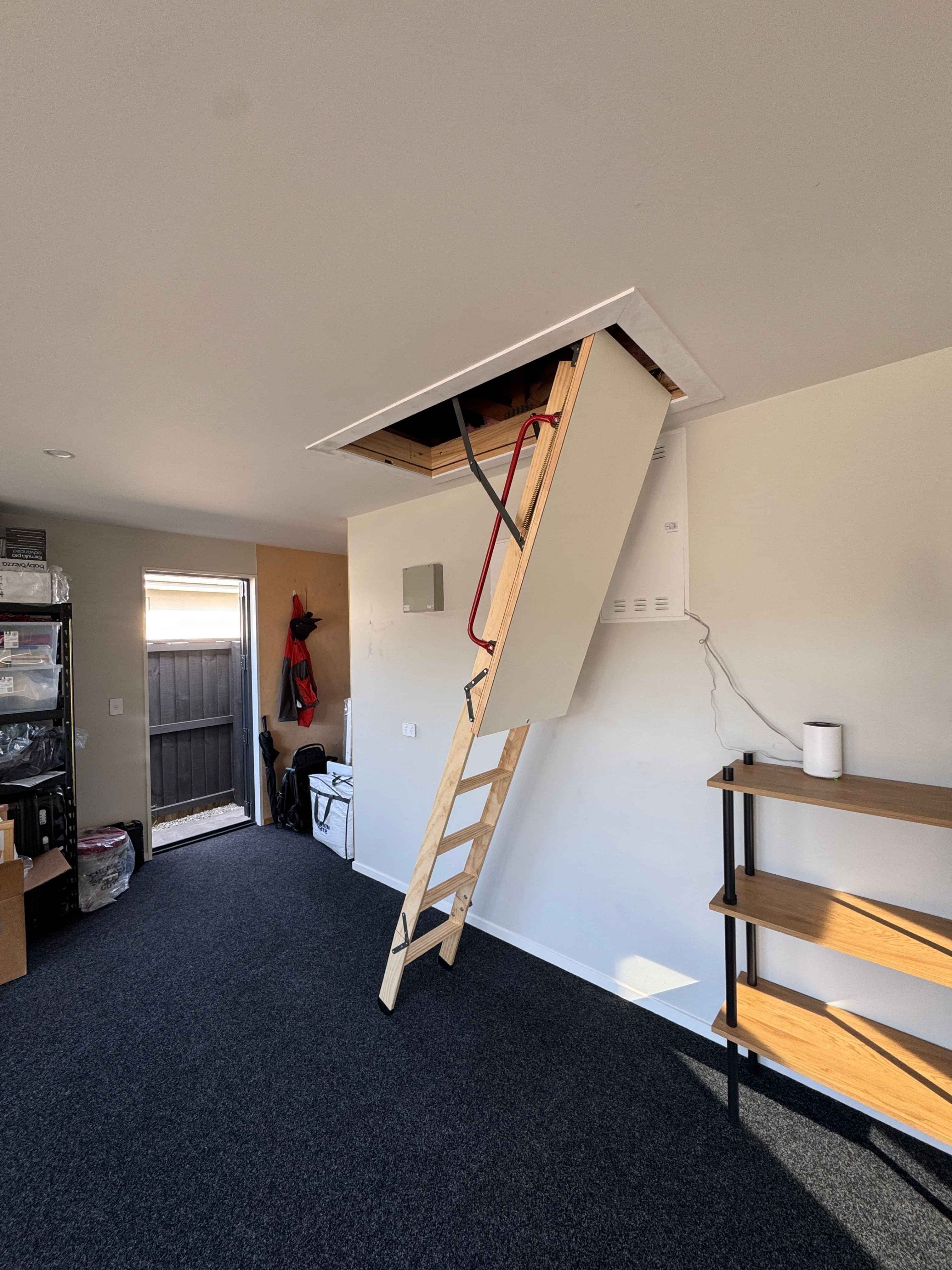 Timber attic stairs installed in Canterbury home