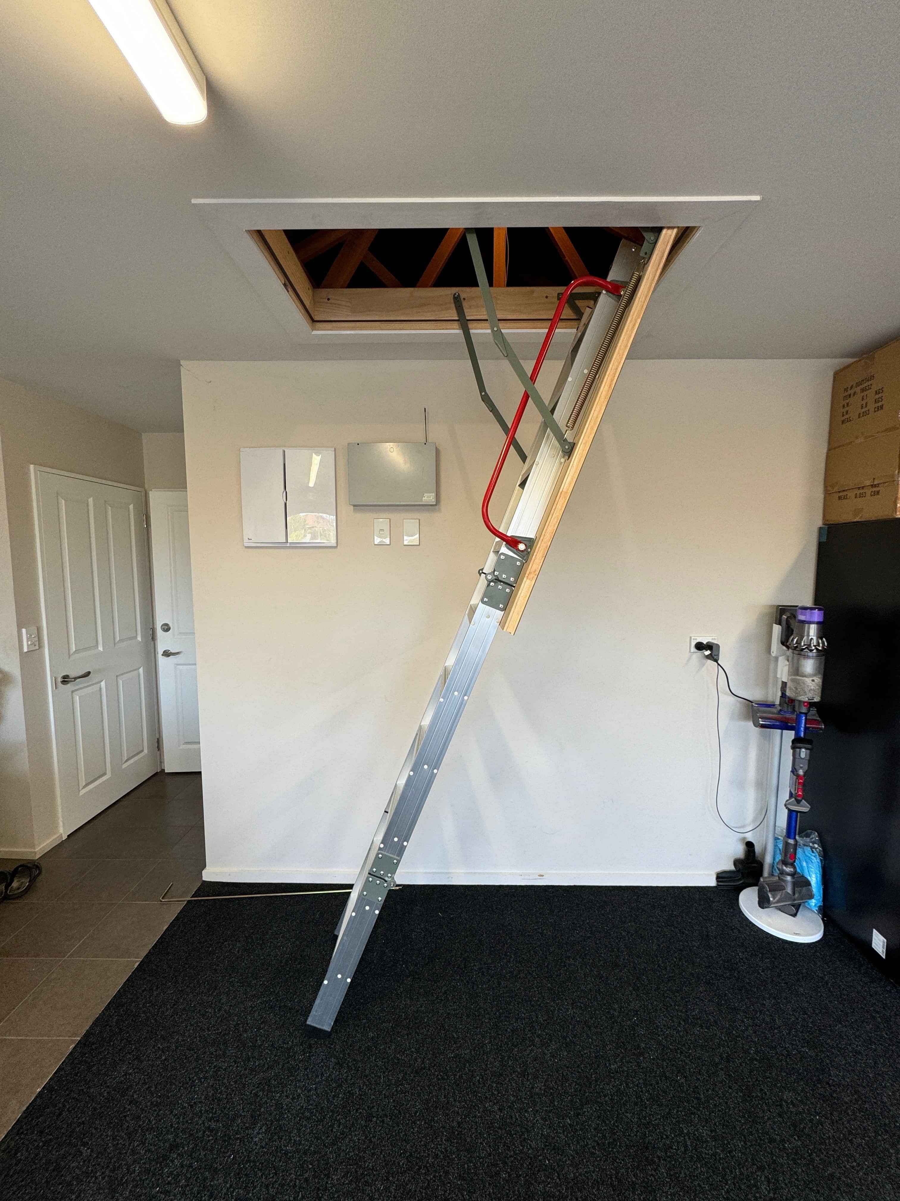 Aluminium attic stair installation in Christchurch