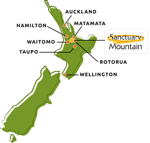 Map showing Sanctuary Mountain location in New Zealand