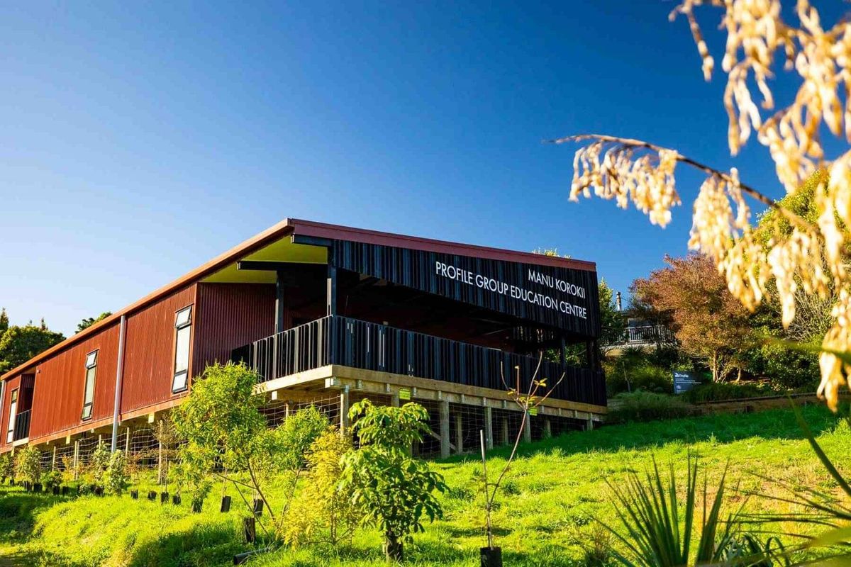 The Manu Korokii Profile Group Education Centre building on the hillside