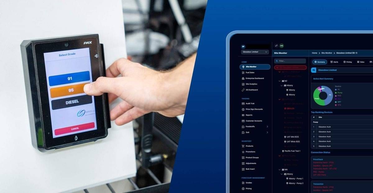 Glassbox point of sale system designed for fuel retail and forecourt operations