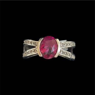 CT128821 - Rubelite Tourmaline &amp; Diamond Ring 14ct