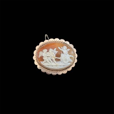 A7391 - Cherub Cameo Brooch 9ct