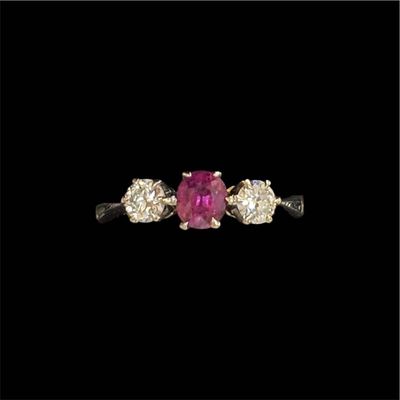 CT128887E -18ct Handmade Ruby and Diamond Ring