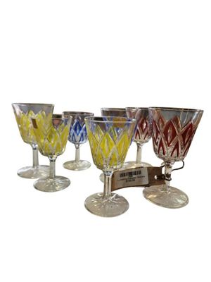 7 x Rheims Coloured Glasses