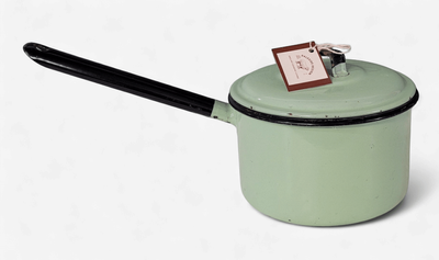 Green enamel Saucepan