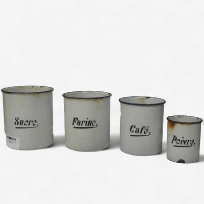 French Enamel Tin Set