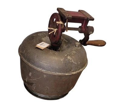 Antique Metal Butter Churn