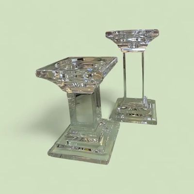 2 x Heavy Crystal Candlesticks