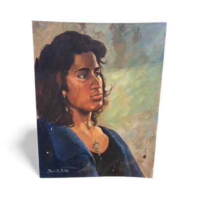 DORIS M. DUTCH (1926-2012), PORTRAIT OF A WOMAN, OIL ON BOARD 455x355mm, SIGNED