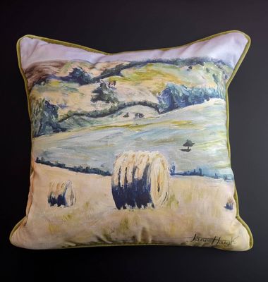 Hay Bales Cushion with Velvet