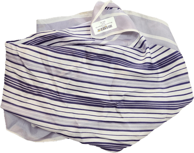 Blue and White Striped Silk Scarf