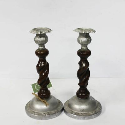 Barley Twist Candlesticks with Metal