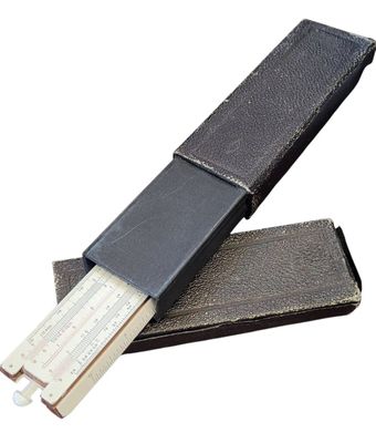 Anitque Slide Ruler In Case