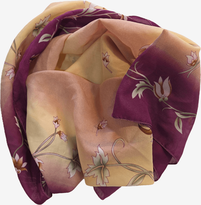 Italian Purple and Cream Silk Scarf- Square