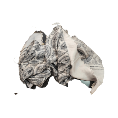 Paisley Patterned Grey Silk Scarf- Long