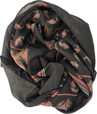 Pink and Grey Raw Silk Scarf- Square