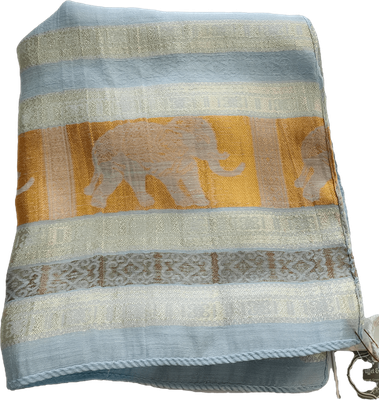 Thai Pale Blue Silk Scarf