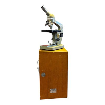 Vintage Kyowa Microscope In Wooden Case