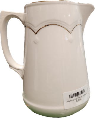 Adams White Pitcher - Antique