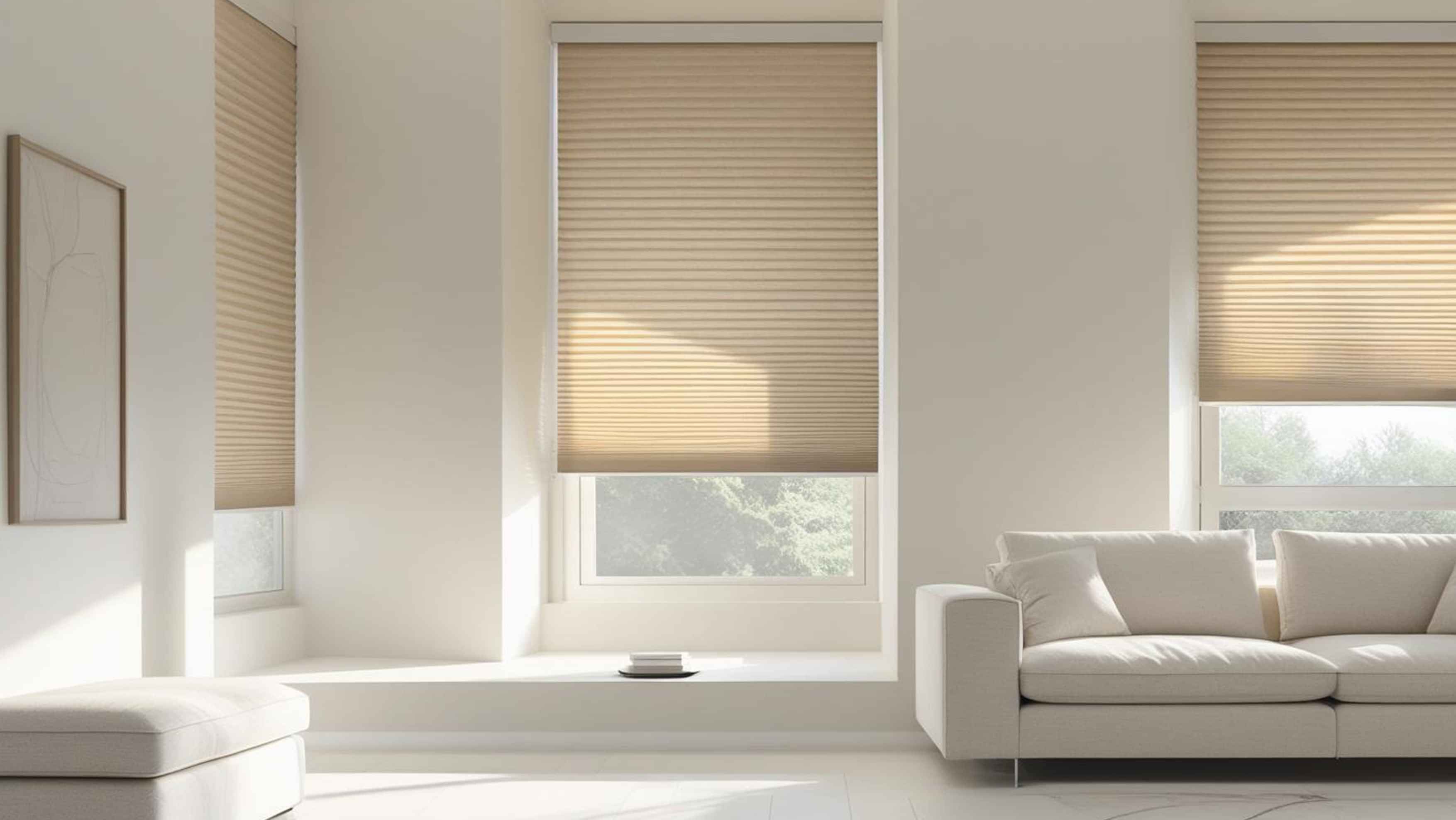 Made-to-measure honeycomb blind installed in a home