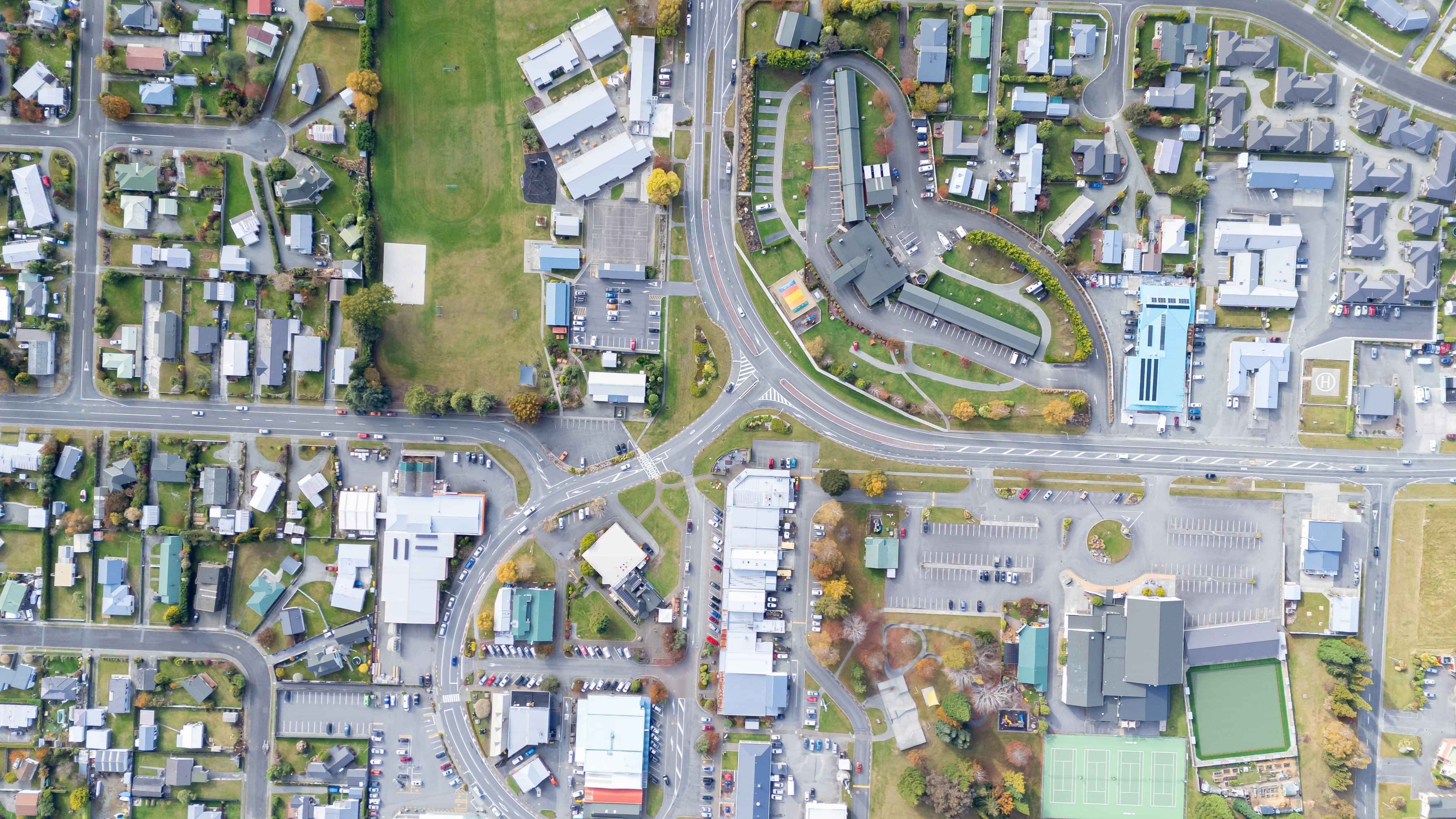 Aerial view illustrating planning reform and future growth planning in New Zealand