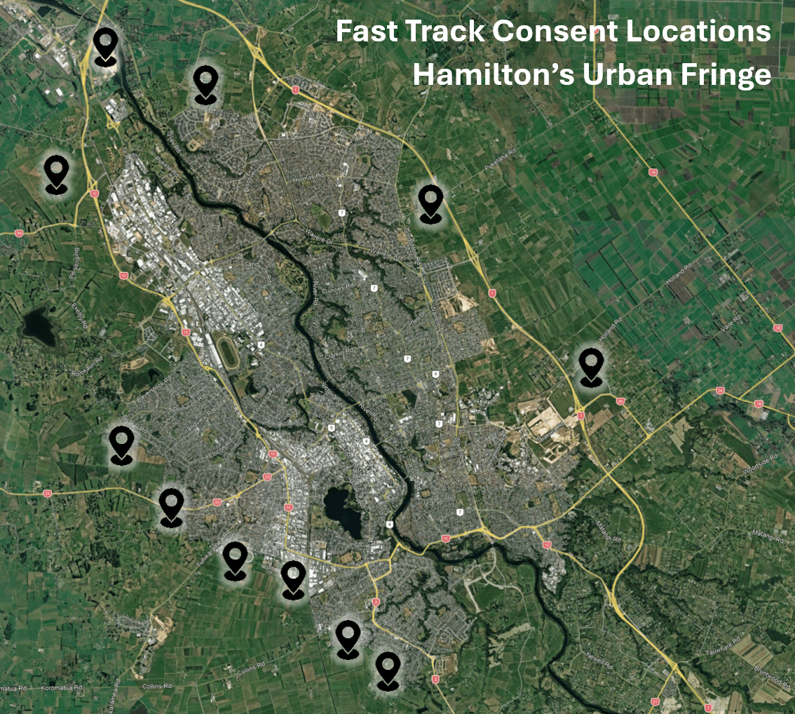 View of Hamilton illustrating urban growth and fast-track development