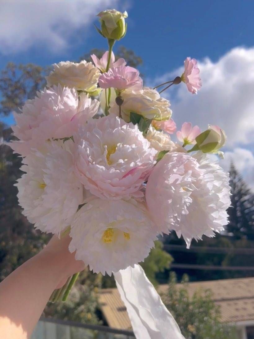 auckland faux flower arrangement for wedding peony 