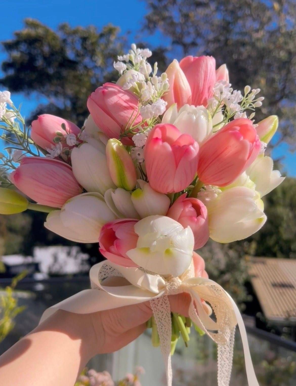 auckland faux flower arrangement wedding tulip