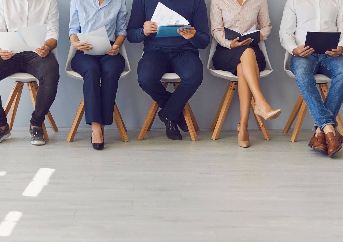 Job candidates waiting to be interviewed