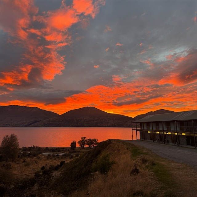Beautiful Sunset over Lake Ohau with Pacific Cycle Tours