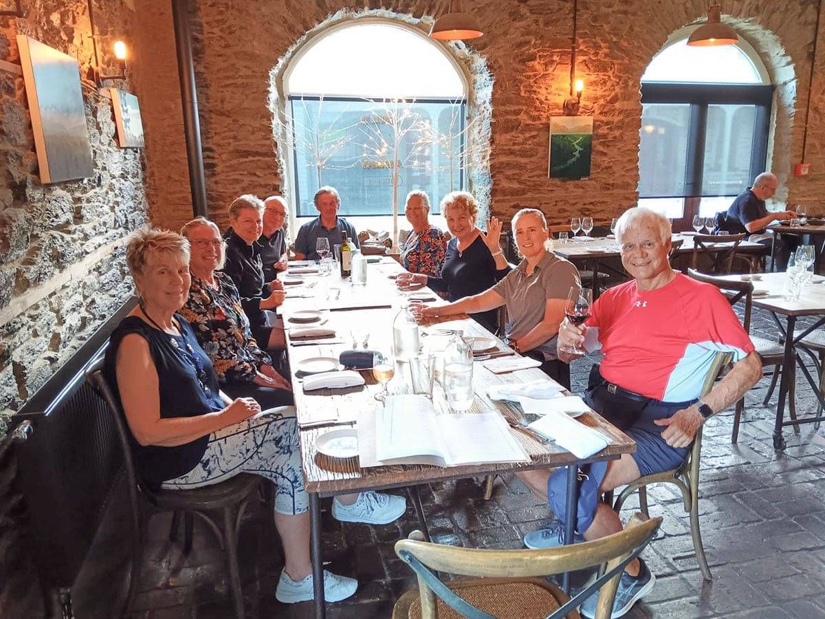 Dining with great company on the Alps 2 Ocean trails with Pacific Cycle Tours in New Zealands South Island