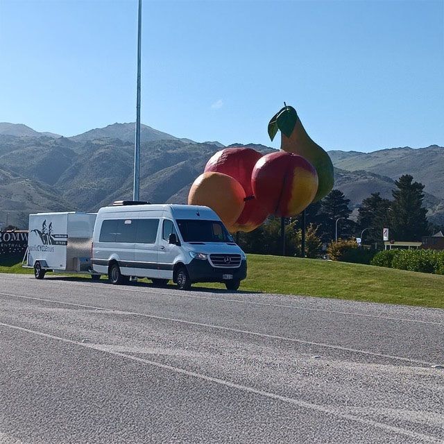 Travel in luxury in our super comfortable Pacific Cycle Tours Mercedes van
