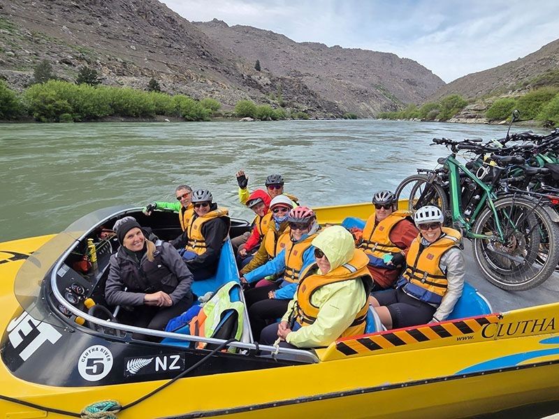 Getting ready on the Jet Boat on tour with Pacific Cycle Tours Christchurch