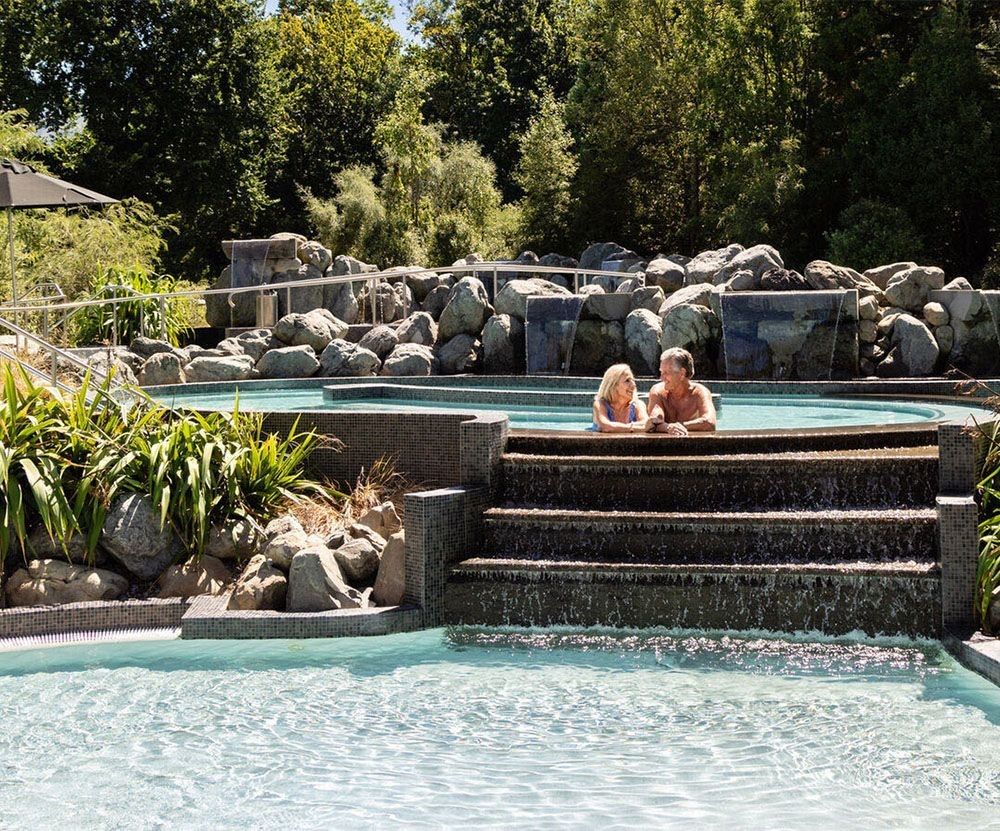The hot pools at Hanmer Springs A night at the thermal pools, ex Christchurch.