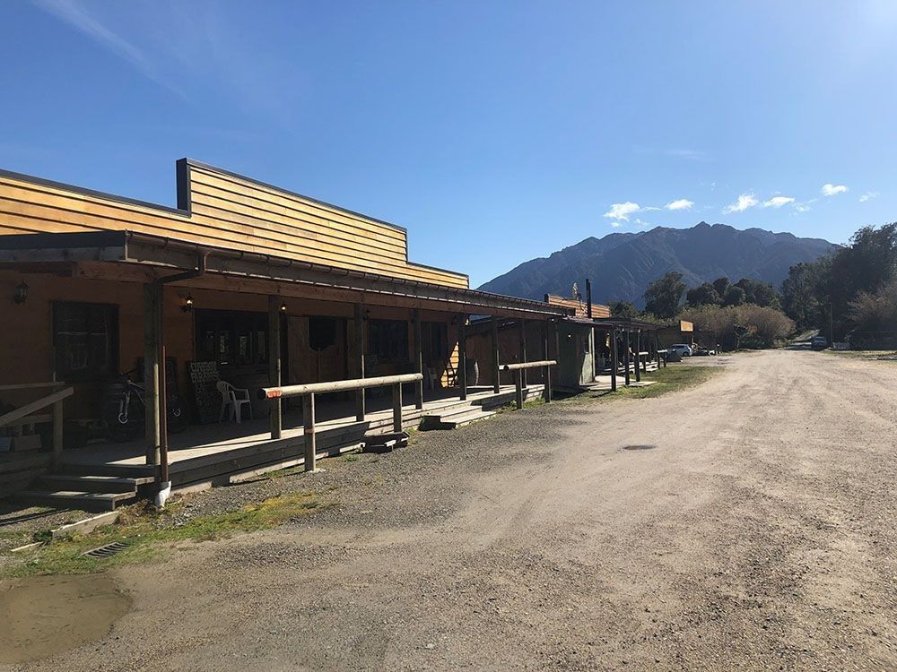 Buildings along the bike trails