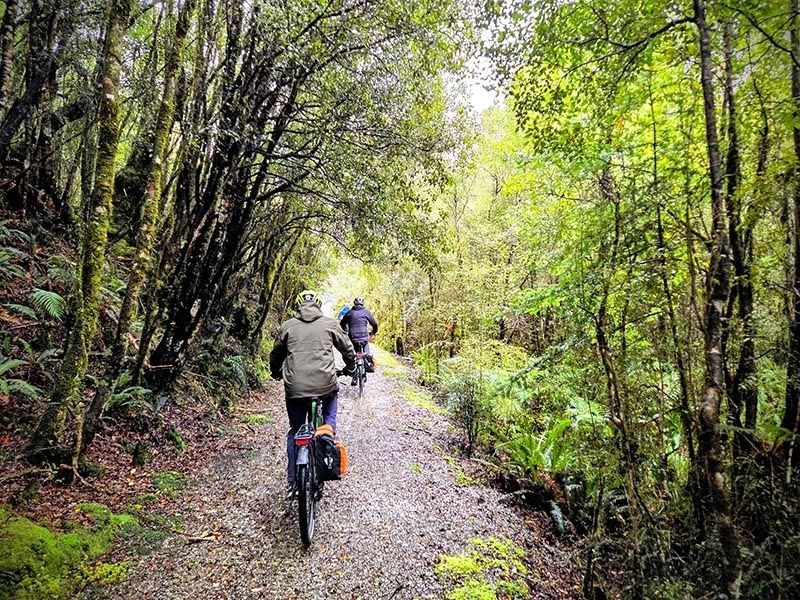 Riders in Jackets on the West Coast Wilderness Trail