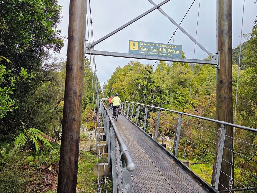 Riders on Res Creek Bridge
