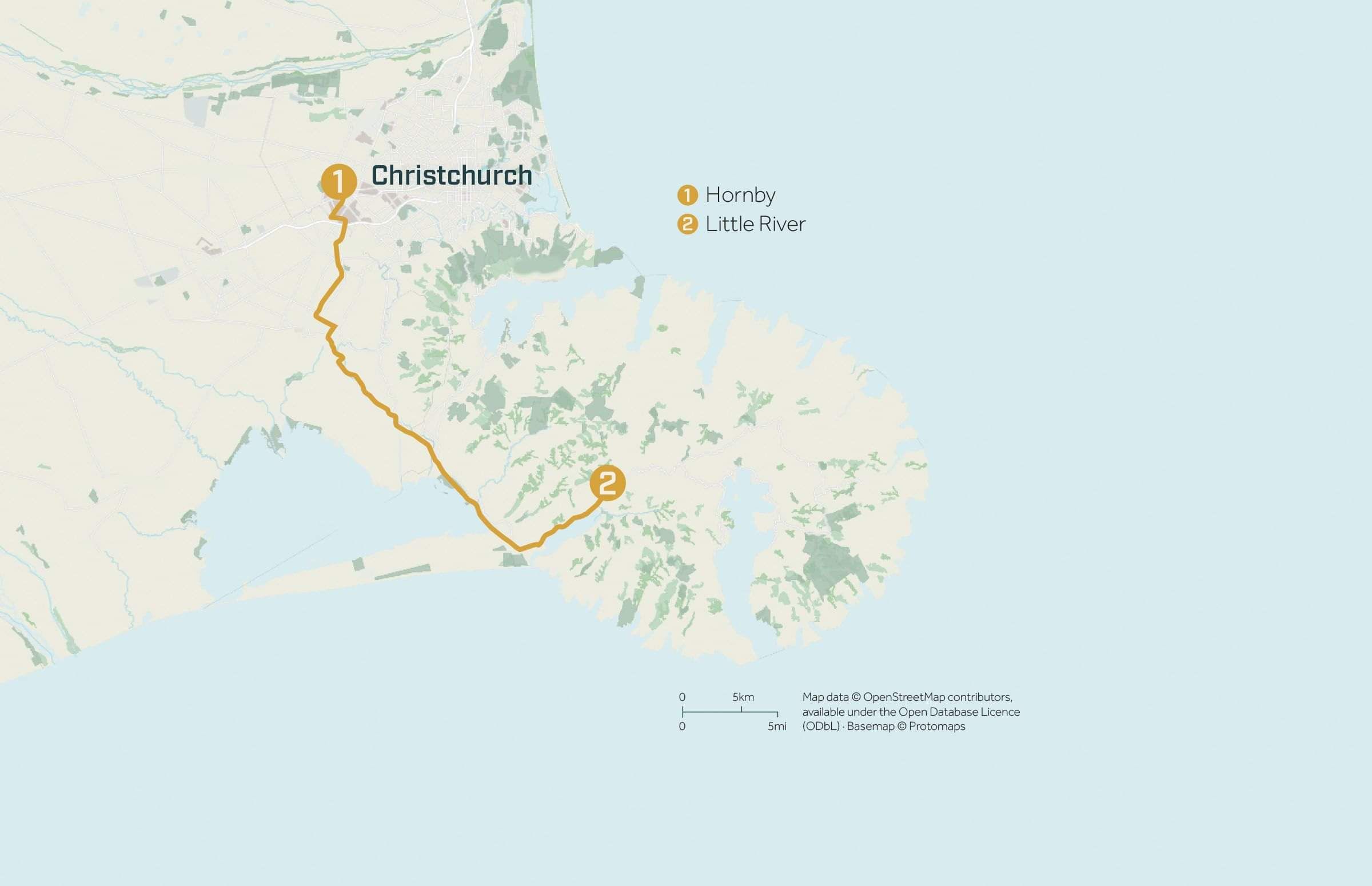 Little River Rail Trail Map for Pacific Cycle Tours South Island