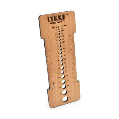 Lykke Beechwood Needle Sizer and Gauge Tool