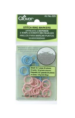 Clover Stitch Marker Rings - Small/Large 30/Pkg