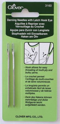 Clover Darning Needles W/Latch Hook Eye 2/pkg