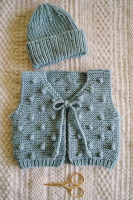 Lisa F Baby Cakes BC102 Blake Vest and Beanie