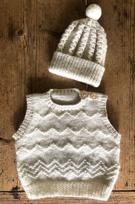 Lisa F BC114 - Peyton Vest and Hat - Knitting Pattern